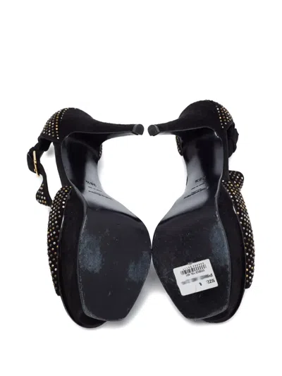 Pre-owned Saint Laurent Stud-embellished Sandals In Black