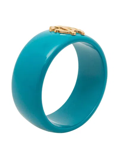 Pre-owned Roberto Cavalli Vintage Logo-plaque Bracelet In Blue