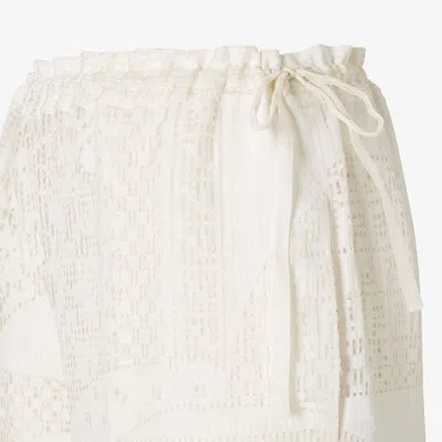 Fendi Patchwork Motif Wide-leg Drawstring Pants In White