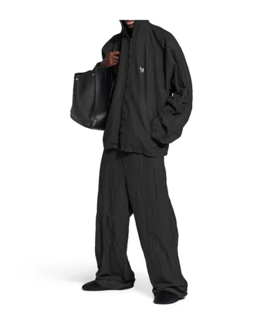 Balenciaga Large Fit Hooded Jacket In Black