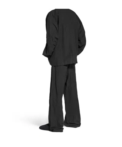 Balenciaga Large Fit Hooded Jacket In Black