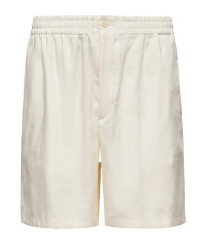 Moncler Short En Lin Mélangé X Gilga Farm By Donald Glover In Neutral