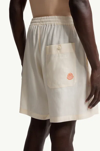Moncler Short En Lin Mélangé X Gilga Farm By Donald Glover In Neutral