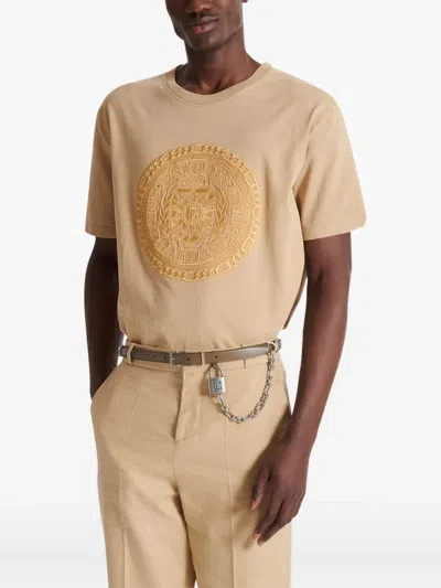 Balmain Leather Padlock Sync Belt In Brown