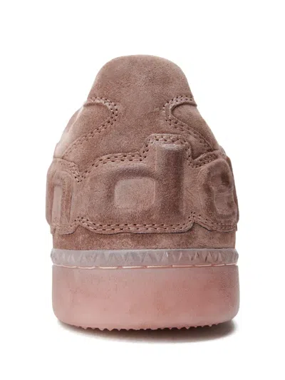 Alexander Wang Lex Logo-embossed Suede Sneakers In Pink
