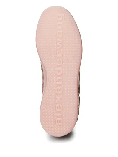 Alexander Wang Lex Logo-embossed Suede Sneakers In Pink
