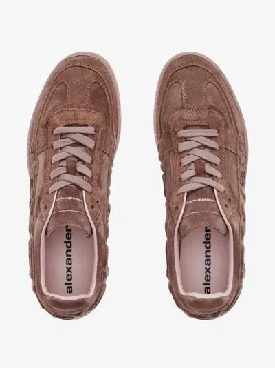 Alexander Wang Lex Logo-embossed Suede Sneakers In Pink