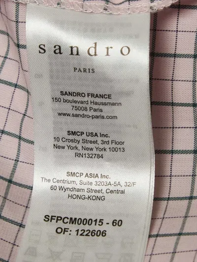 Pre-owned Sandro Checked Shirt In Pink