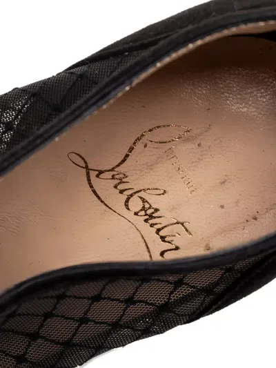 Pre-owned Christian Louboutin 120mm Suede Heeled Boots In Black