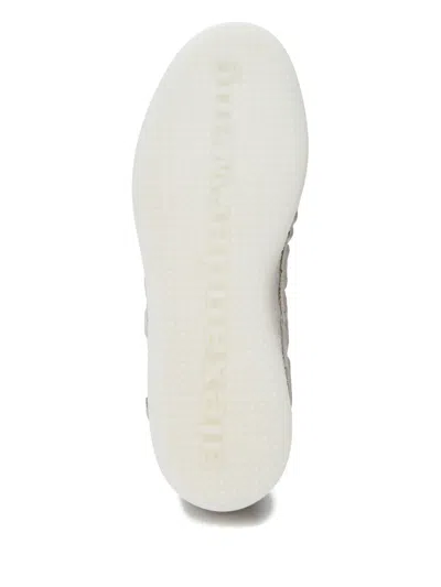 Alexander Wang White Leather Lex Sneakers In Neutral