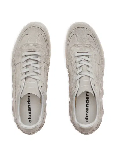 Alexander Wang White Leather Lex Sneakers In Neutral