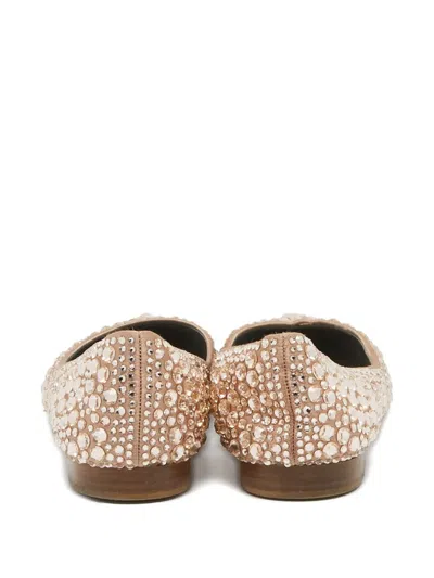 Pre-owned Gina Stud-embellished Flats In Neutral