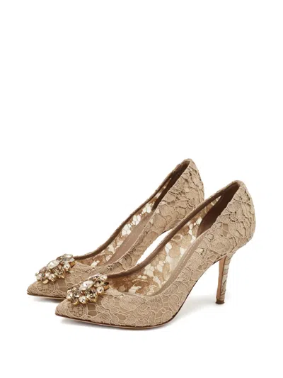 Pre-owned Dolce & Gabbana Laced Pumps In Neutral