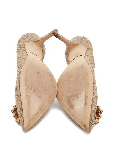 Pre-owned Dolce & Gabbana Laced Pumps In Neutral
