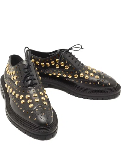Pre-owned Burberry Stud-embellished Oxford Shoes In Black