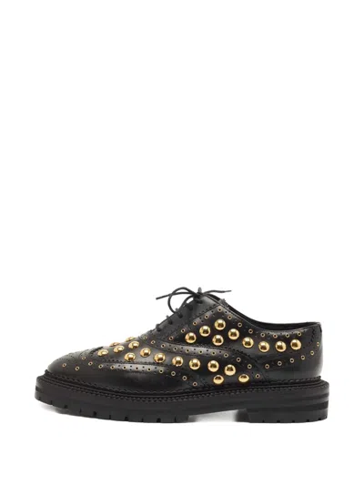 Pre-owned Burberry Stud-embellished Oxford Shoes In Black