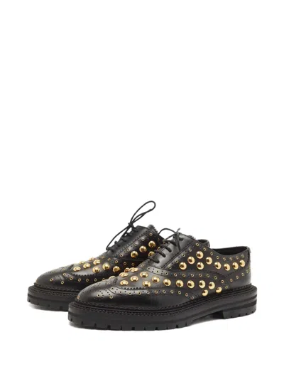 Pre-owned Burberry Stud-embellished Oxford Shoes In Black