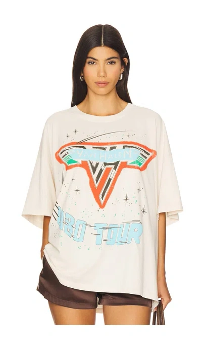 Daydreamer Van Halen 1980 Tour One Size Tee In Dirty White In White