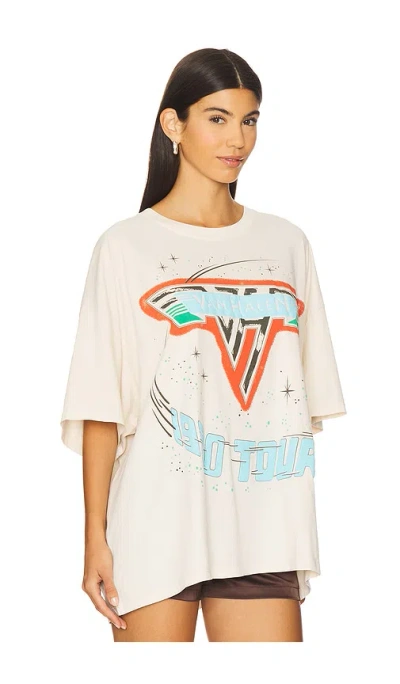 Daydreamer Van Halen 1980 Tour One Size Tee In Dirty White In White