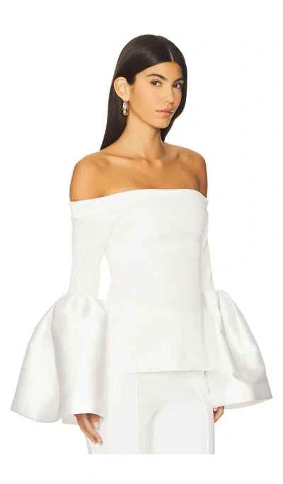 Marques' Almeida Mikado Rib Jersey Off The Shoulder Top In White