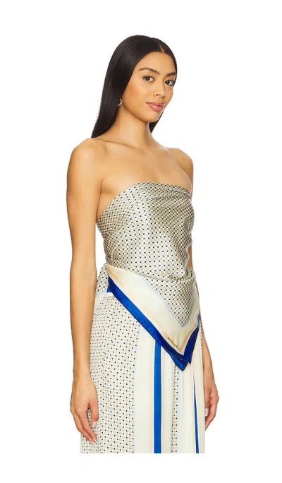 Shona Joy Tyler Silk Scarf Top In Gray