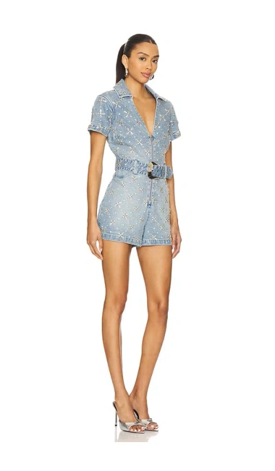 Show Me Your Mumu Dolly Romper In Blue