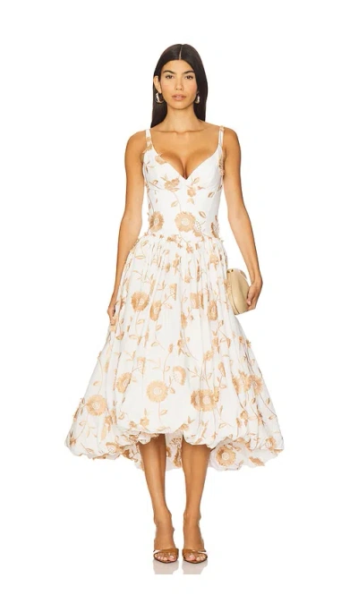 Patbo Botanical Midi Dress In White