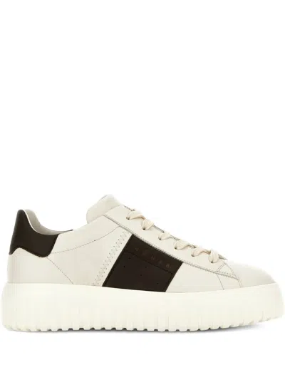 Hogan Sneakers Striped Panel Flat Sole In White