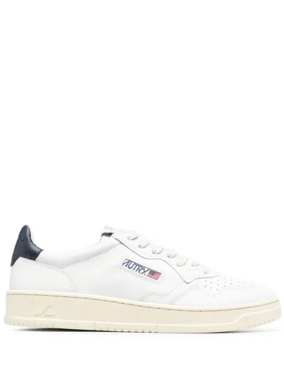 Autry Medalist Sneakers In White And Blue Leather