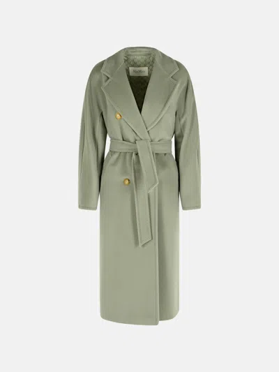 Max Mara Madame' Virgin Wool And Sage Green Cashmere Coat