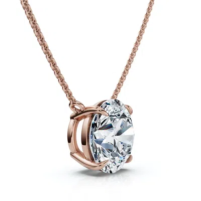 Pompeii3 1 1/2ct Floating Solitaire Diamond Pendant 14k Gold Women's 18" Chain Lab Grown