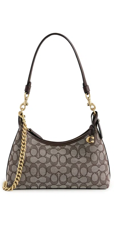 Coach Signature Jacquard Juliet Shoulder Bag 25 Oak Maple
