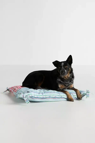 Damson Madder Patchwork Print Pet Bed In Blue