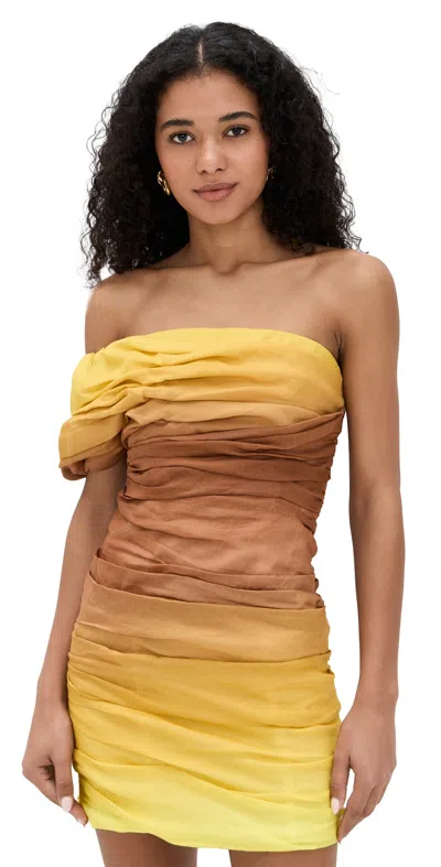 A.l.c A. L.c. Kyler Dress Chestnut/yellow