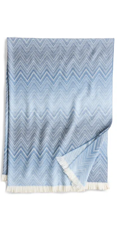 Missoni Timmy Throw Blanket Azure/white
