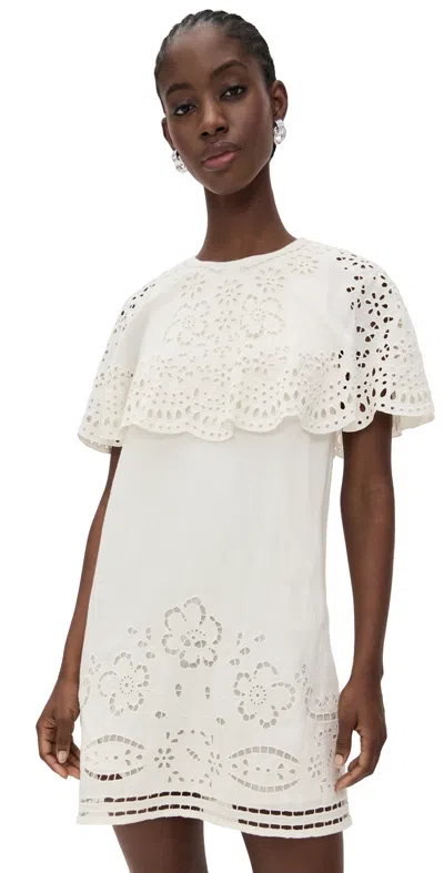 Sea Lula Layered Broderie Anglaise Mini Dress In White