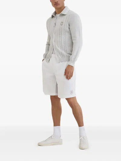 Brunello Cucinelli Cotton Jersey Crew Neck T-shirt With Logo In White