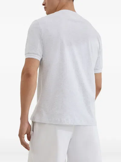 Brunello Cucinelli Cotton Jersey Crew Neck T-shirt With Logo In White