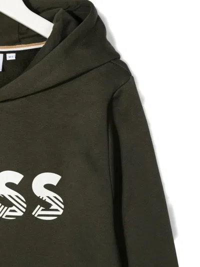 Bosswear Logo-print Hoodie In Green