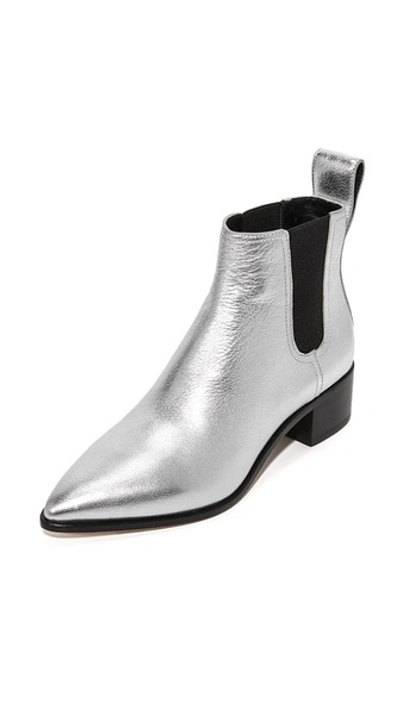 Loeffler Randall Nellie Metallic Chelsea Boot In Silver