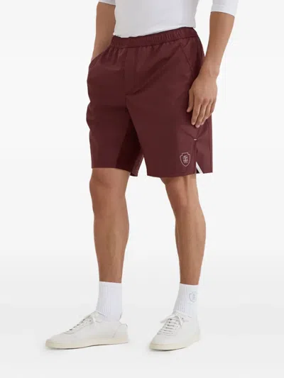 Brunello Cucinelli Elastic-waist Panelled Shorts In Purple