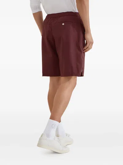 Brunello Cucinelli Elastic-waist Panelled Shorts In Purple