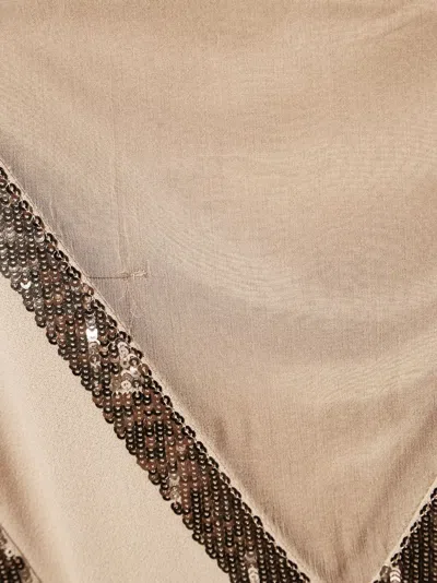 Pre-owned Alberta Ferretti Vintage Sequin-embellished Dress In Neutral