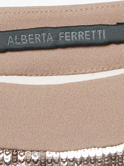 Pre-owned Alberta Ferretti Vintage Sequin-embellished Dress In Neutral