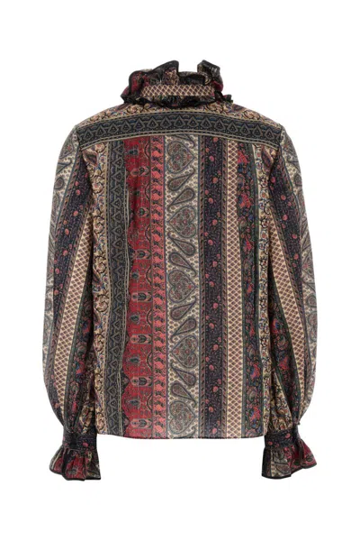 Valentino Garavani Printed Cotton Blend Blouse In Multi