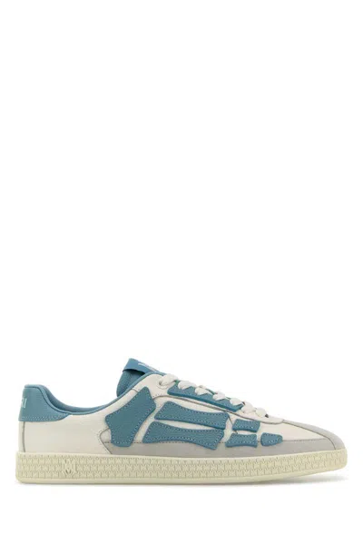 Amiri Multicolor Leather And Suede Pacific Bones Sneakers In Blue