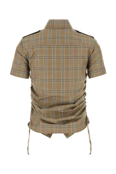 Burberry Camicia In Popeline Ricamato  Donna In Brown