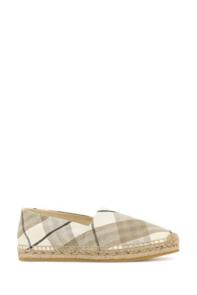 Burberry Women Embroidered Canvas Mews Check Espadrilles