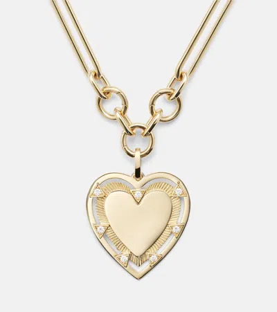 Foundrae True Love Heart 18kt Gold Pendant Necklace With Diamonds