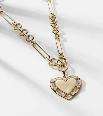 Foundrae True Love Heart 18kt Gold Pendant Necklace With Diamonds